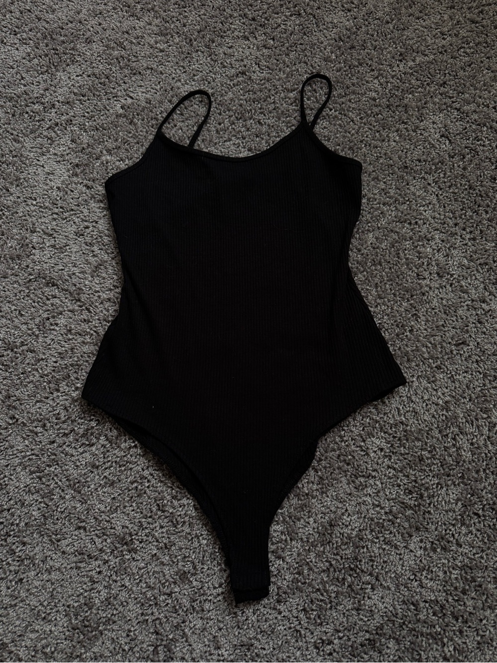 Black Ribbed Bodysuit